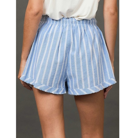 Umgee Light Blue Striped Women's Shorts NWOT - Picture 4 of 4